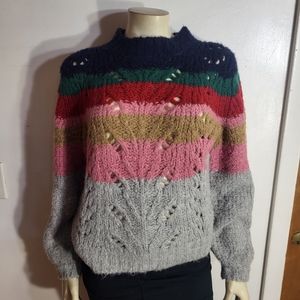 Point Sur Knit Colorful Sweater Sz S